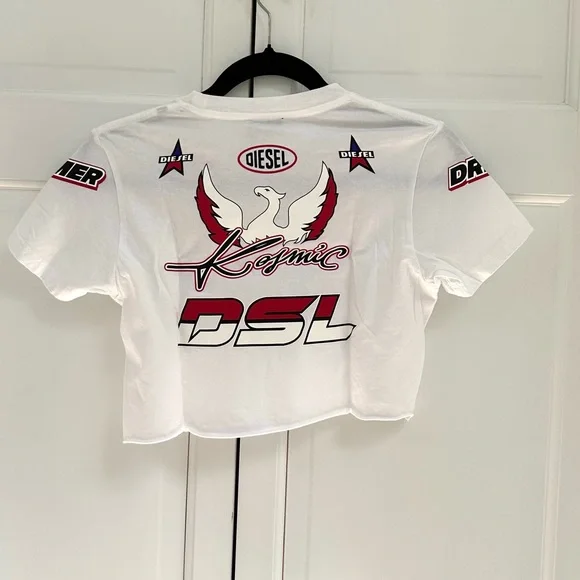 Diesel Cropped Tee with Graphics - Picture 8 of 13